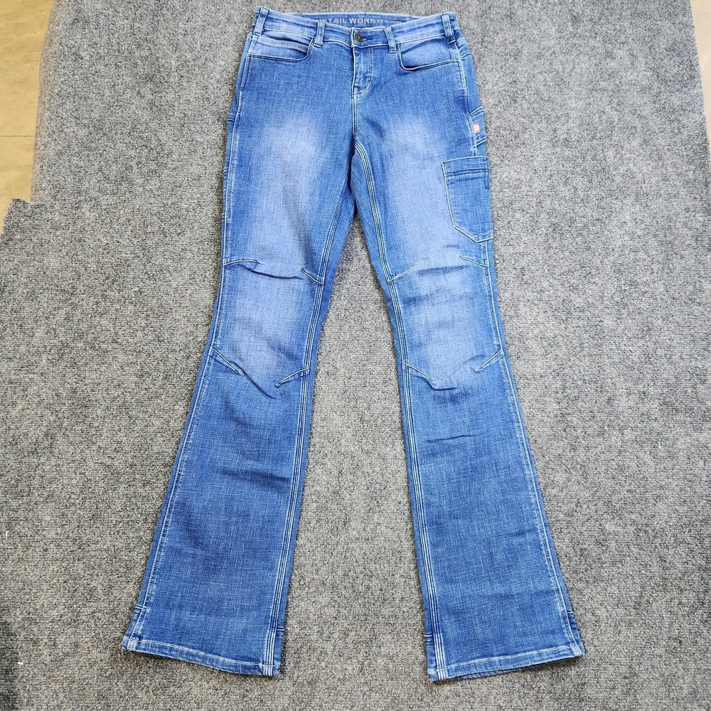 Dovetail Workwear DX Bootcut Jeans Womens 8/36 Blue Mid Rise Stretch Denim